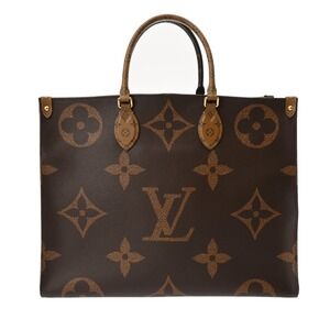 Louis Vuitton Monogram Giant On the Go Tote Brown Canvas Handbag